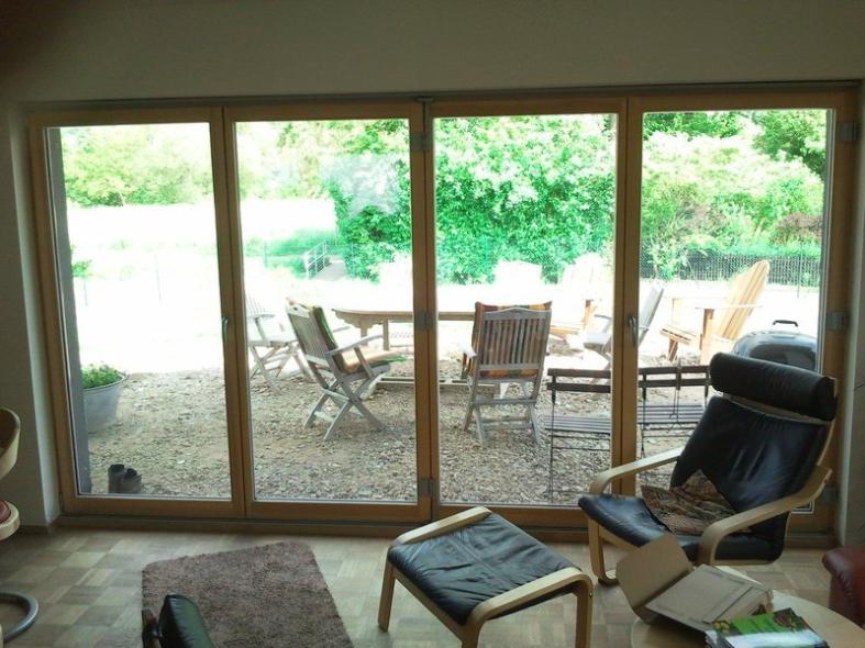 Sanierung Faltanlage in rot (Innenansicht)